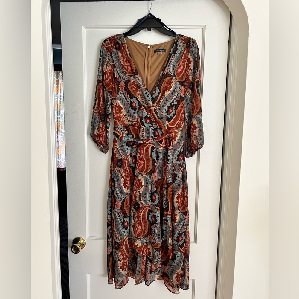 Tommy Hilfiger Multicolor Paisley Long Sleeve Dress